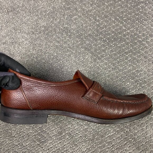 Hartt Leather Loafers Shoes Men's 10 F Brown Hand Sewn Vamps Canada Slip On 10F - Picture 7 of 10